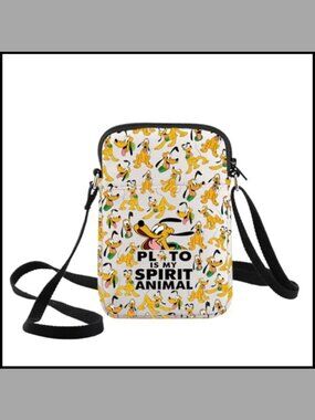 Canvas Dog Crossbody Bag Cartoon 3D Print Waterproof Adjustable Strap